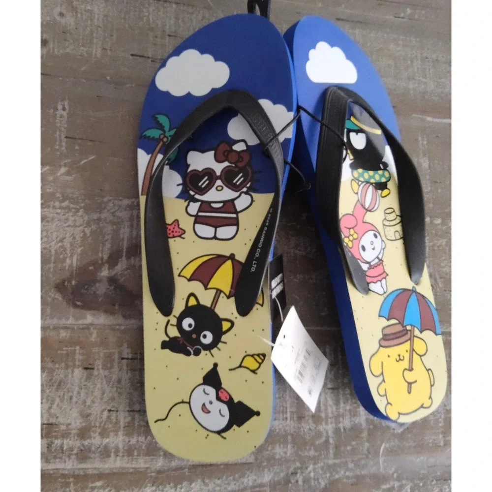Sanrio Hello Kitty & Friends Flip Flops Size 11 Beach Summer NWT Kawii Y2K